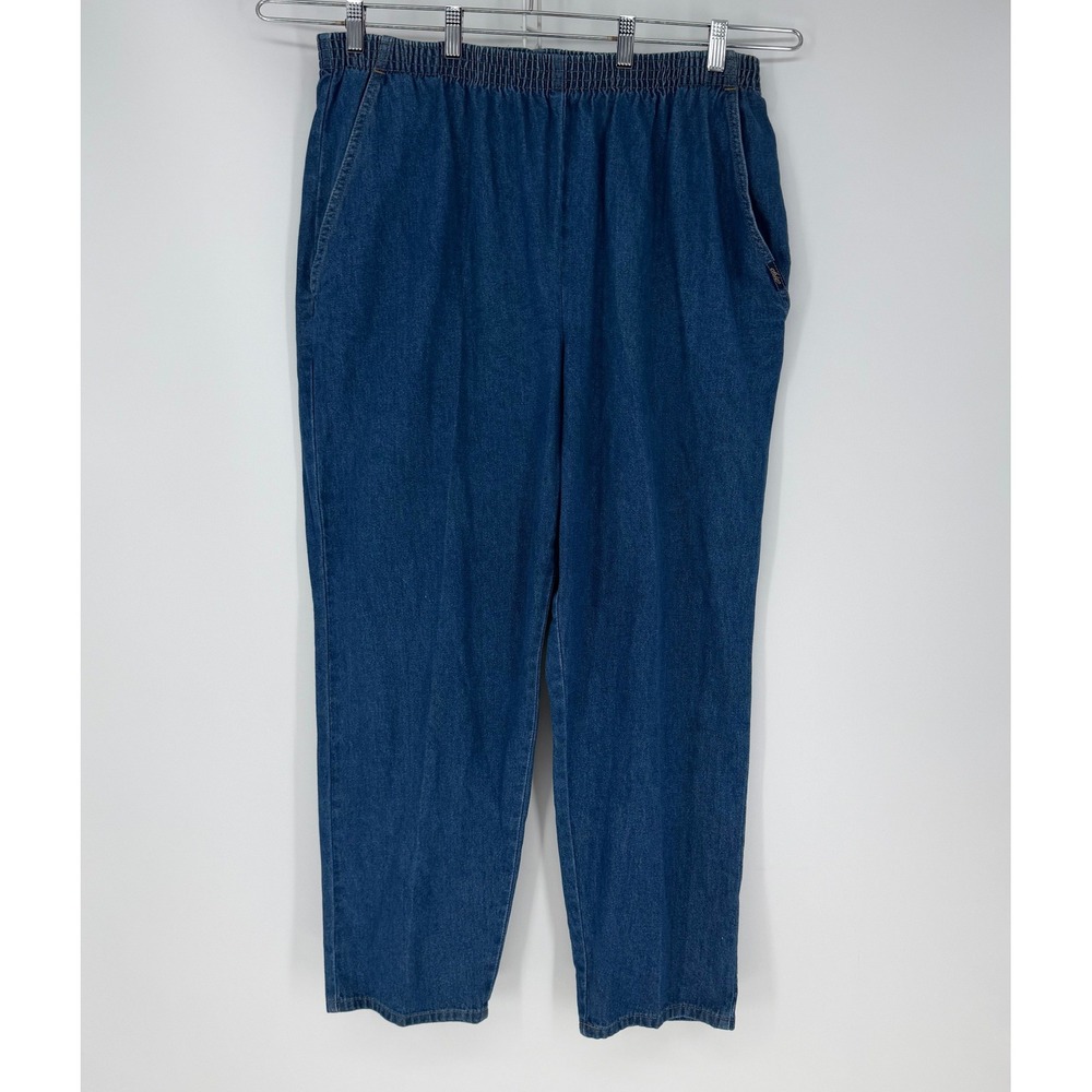 Chic Jeans Women 20W Petite Blue Elastic Waist High Rise Tapered Mom Vintage NWT